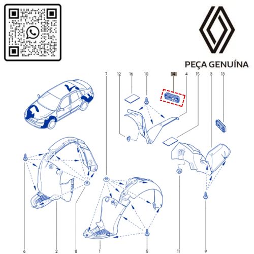 RN 213712 8200213712 Grade Difusor Ar Carroceria Clio Symbol 4